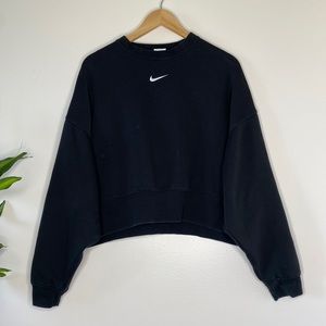 NIKE SPORTSWEAR WOMEN'S OVERSIZED PHOENIX FLEECE SWEATSHIRT BLACK / SAIL